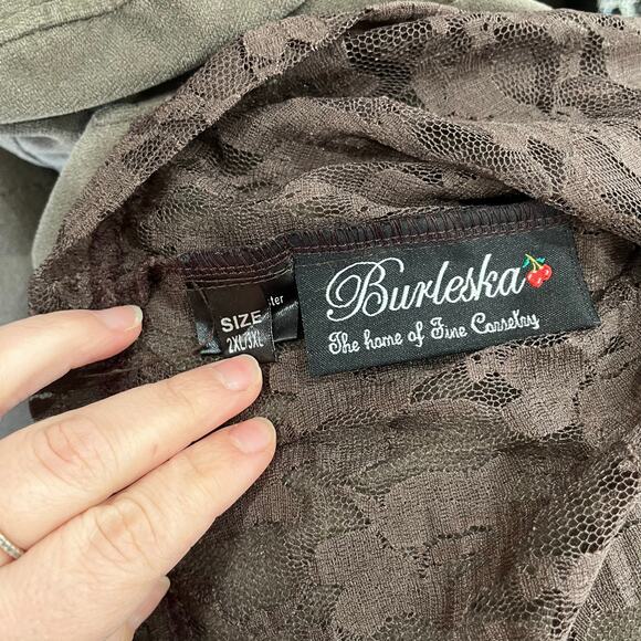 Burleska Women's Gothic Brown Lace Gypsy Peasant Pirate Top Size 2XL/3XL - Picture 6 of 6